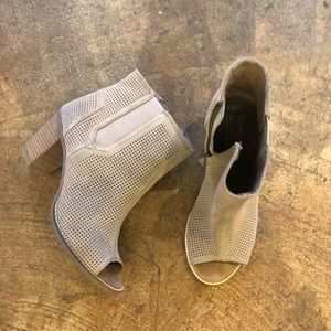 TOM’s Suede Open-Toe Booties